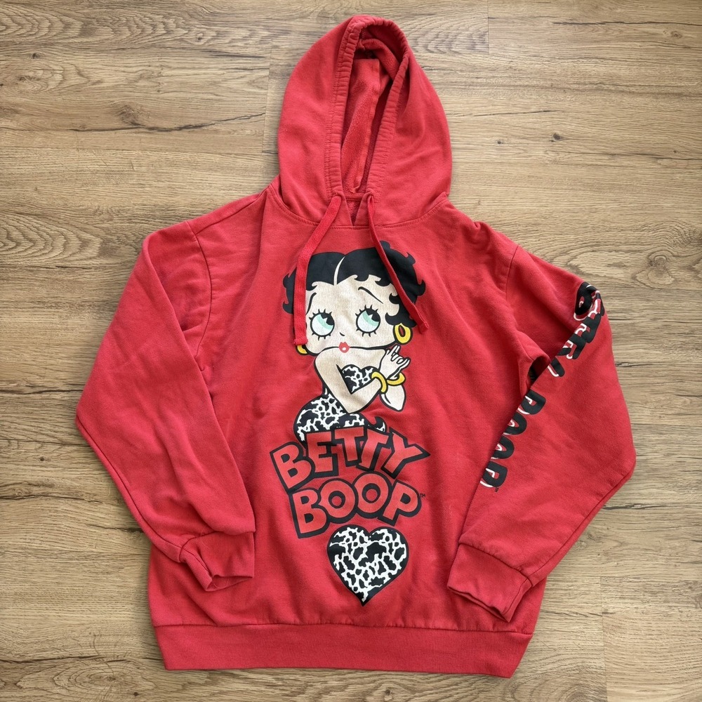 Betty Boop Women's Small Pullover Hoodie Red